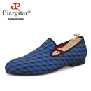 Piergitar New Arrival Handcrafted Multi-Colors 3D Print Check Men's Casual Canvas Shoes Loafer For Daily, Wedding and Party