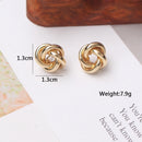 Women Gold Color Twist Round Earrings