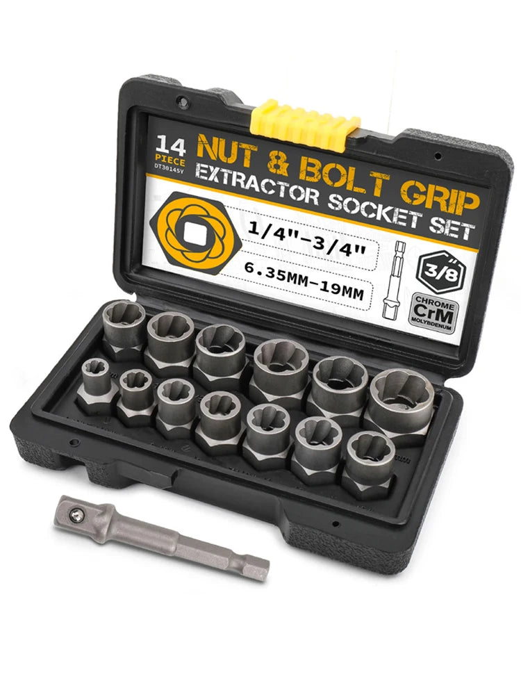 14 Pieces Impact Bolt & Nut Remover Set