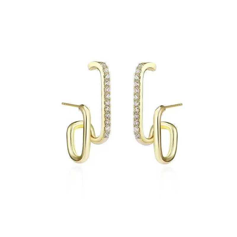 New Bright Crystal Luxury Claw Stud Earrings