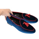 Piergitar Two Colors Top Quality Velvet Men's Loafers British Classic Style Handmade Tassels Slippers For Party And Banquet