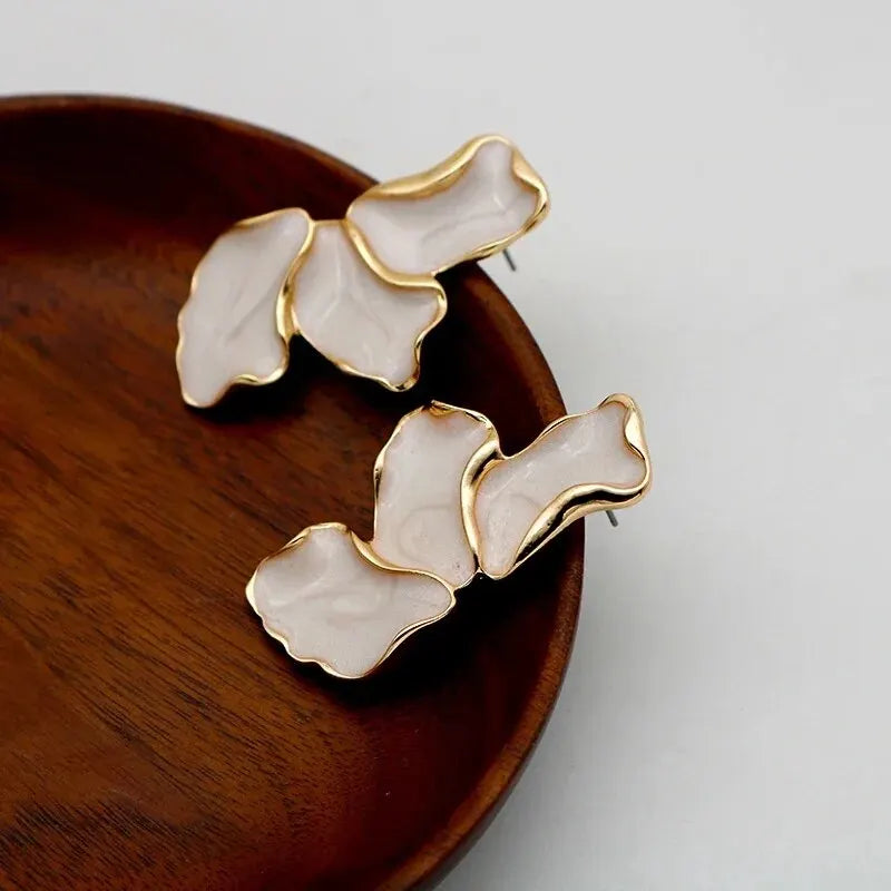 Women Fashion Gold Color Plating Irregular Post Earrings