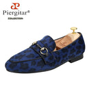 Piergitar Leopard Print Horsehair Men's Loafers With Bronze Horsebit Handmade Classic Style Slippers Breathable Leather Insole