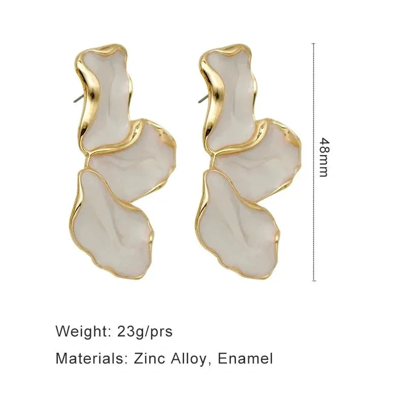 Women Fashion Gold Color Plating Irregular Post Earrings