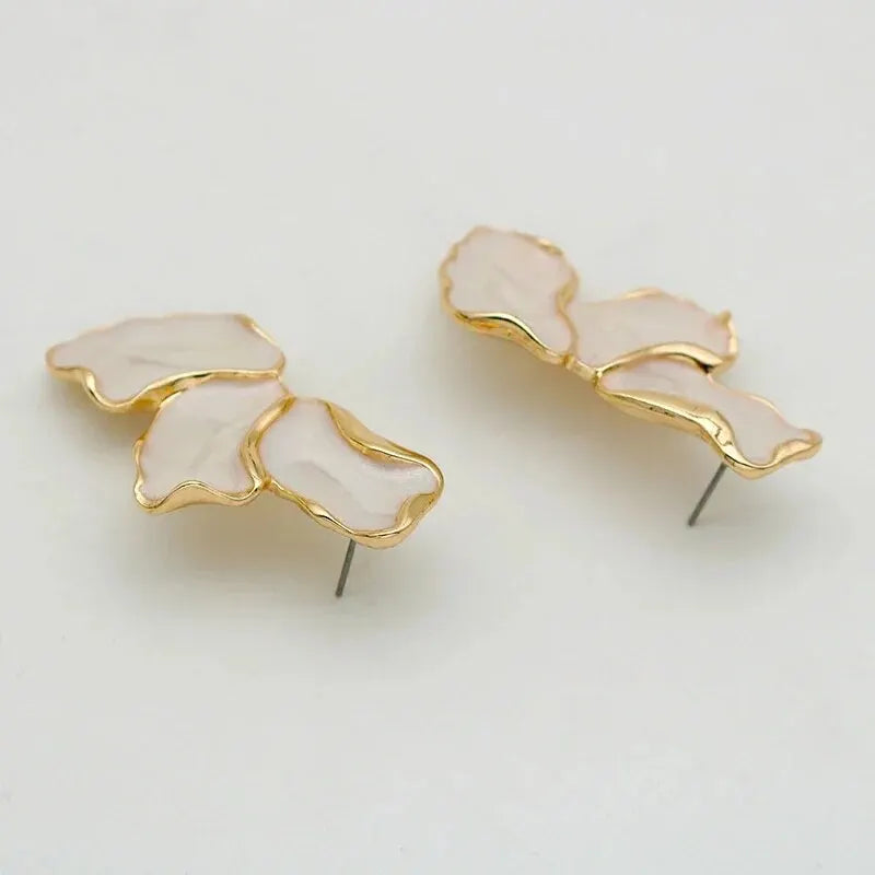 Women Fashion Gold Color Plating Irregular Post Earrings