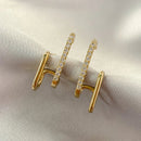 New Bright Crystal Luxury Claw Stud Earrings