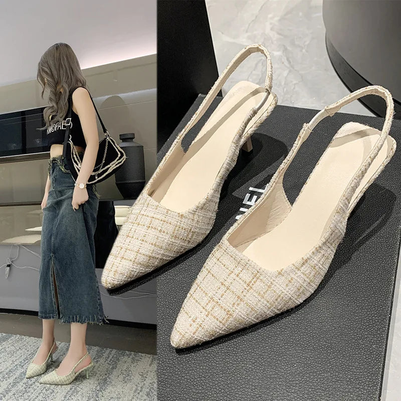 Women Back Hollow Half Headed Single Shoes