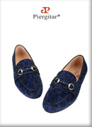 Piergitar Leopard Print Horsehair Men's Loafers With Bronze Horsebit Handmade Classic Style Slippers Breathable Leather Insole